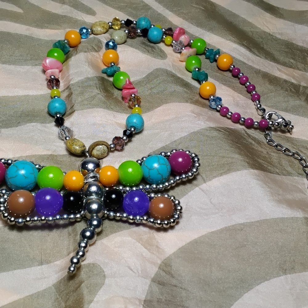 Beaded Dragonfly Necklace